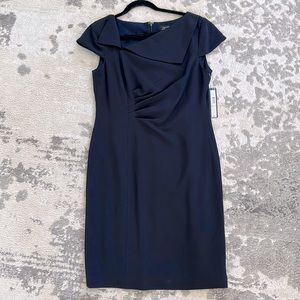 Navy Tahari midi dress.